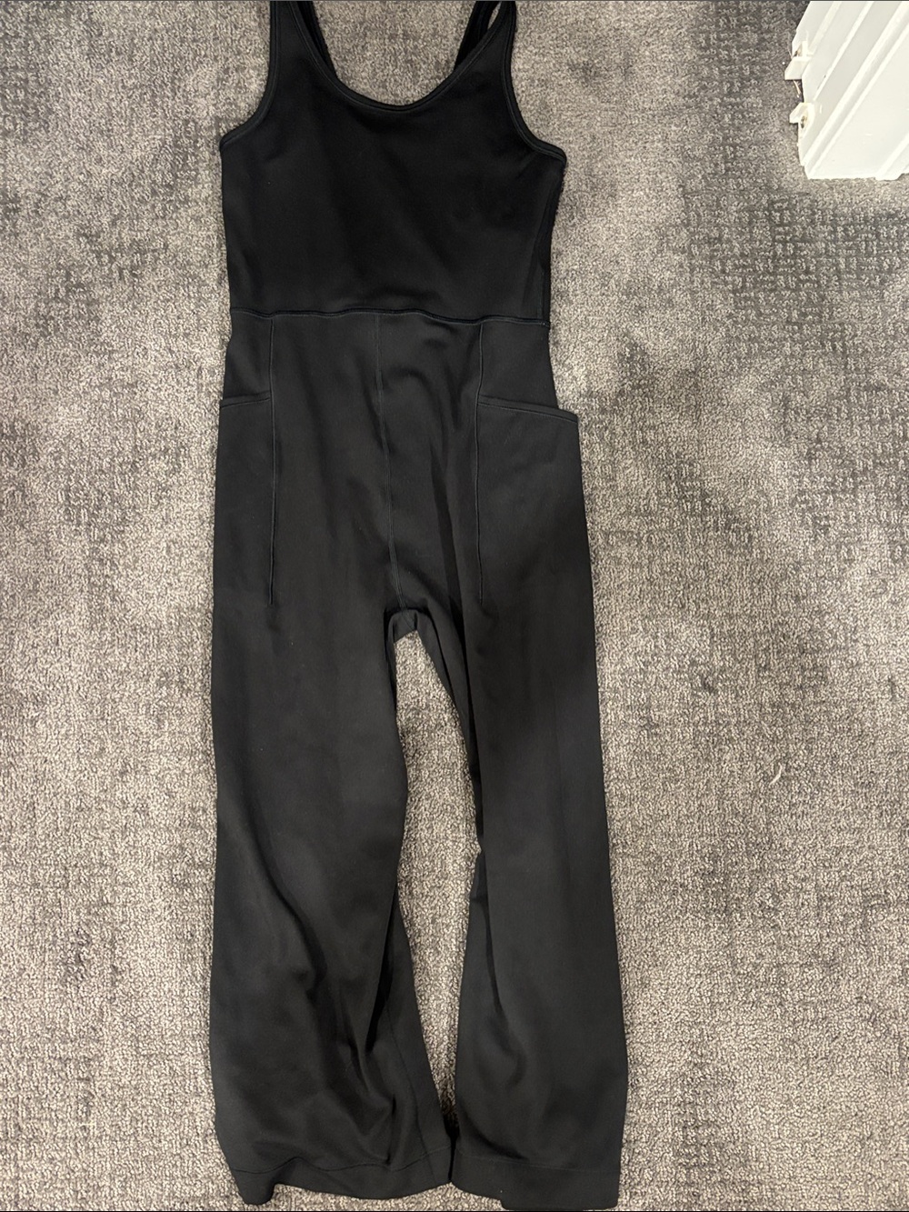 Athleta Black Sleeveless Wide-Leg Kids Jumpsuit with Pockets